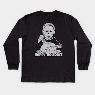 Michael Myers Turkey Vintage Kids Long Sleeve T-Shirt